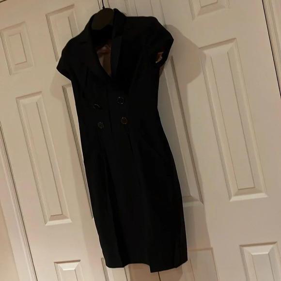 Le Chateau Black DoubleBreasted Virgin Wool Shirt Dress SZ Small - Picture 17 of 17